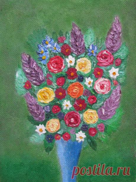 Blumenstrauß Malerei Original Kunst impressionistischen Blumen | Etsy