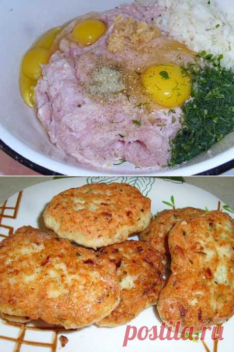 Котлеты из куриного фарша с манкой, пышные и нежные | Рецепты моей мамы
500 г куриного фарша
3,5 ст. л. манки
1-2 яйца
1 головка лука
1-2 зубка чеснока
2-3 ложек майонеза или сметаны
зелень (укроп, петрушка)
специи для курицы или черный молотый перец
растительное масло
соль