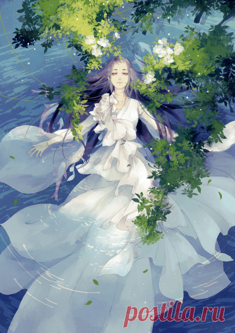 Китайские розы [3] | художественная голубая пыль - оригинальные работы - иллюстрация королевства граффити