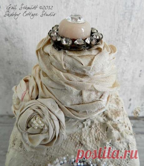 Art Bottle Romantic Paris and Roses от shabbycottagestudio