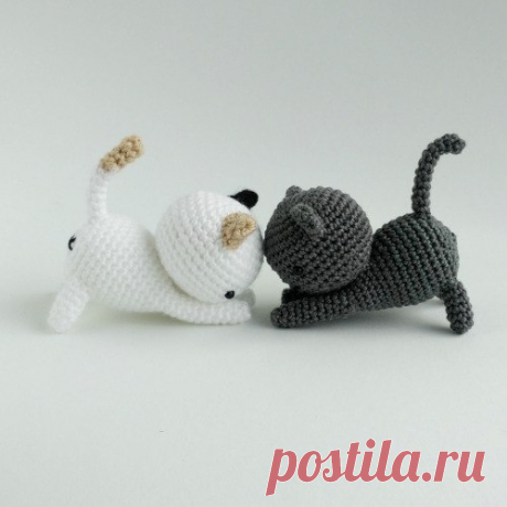 Как связать котика амигуруми крючком! .