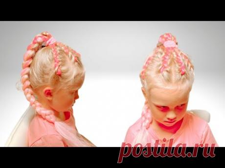 Хвост из канекалона. Косы с канекалоном - YouTube