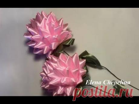 Интерьерный цветок из ленты / Interior flower of ribbon