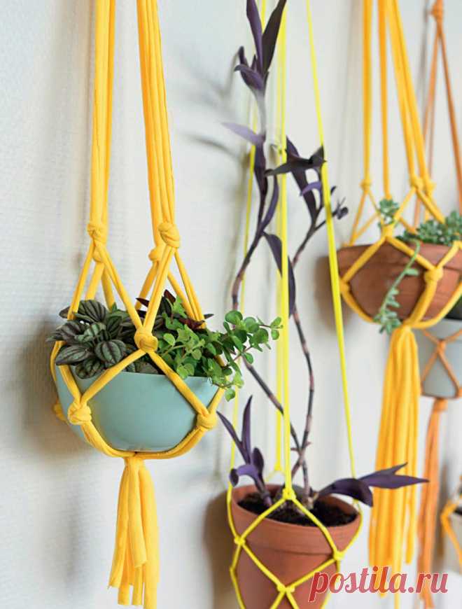 Делаем плетеное кашпо — Рукоделие