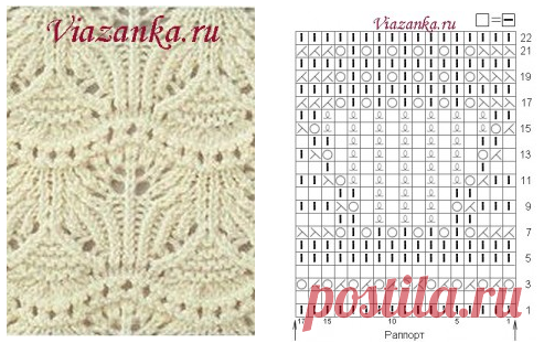 Ажурный узор "Фейерверк" | Viazanka.ru