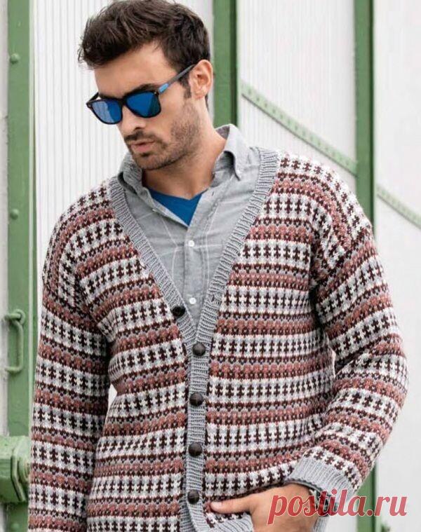 Вяжем мужчинам: мужской жакет и два джемпера. Жаккардовый узор