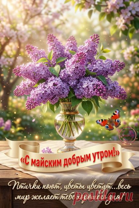 Открытка с добрым утром мая с пожеланиями