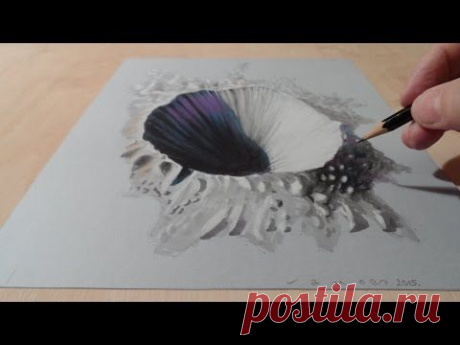 Drawing a 3D Crater, Hole Illusion - YouTube