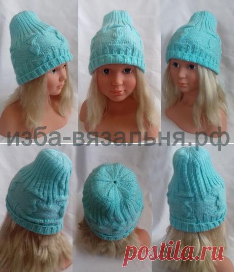 Осенняя или зимняя шапочка c узором в виде конфет