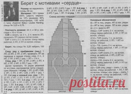 Вязание спицами берет