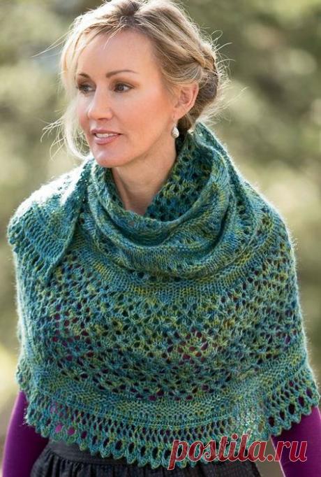 Вязание спицами шали Monsoon из Interweave Knits Spring