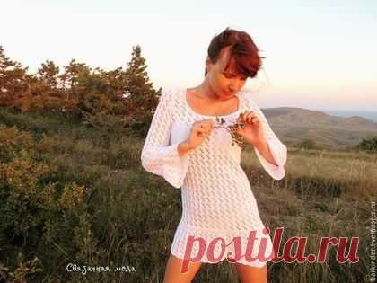 Вязаное летнее ажурное платье "Всё в ажуре" - платье,платье вязаное,Платье нарядное