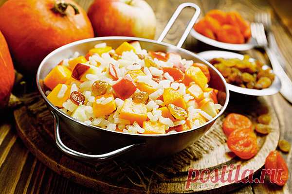 Яблочный Спас: сладкий плов с тыквой, яблоками и сухофруктами