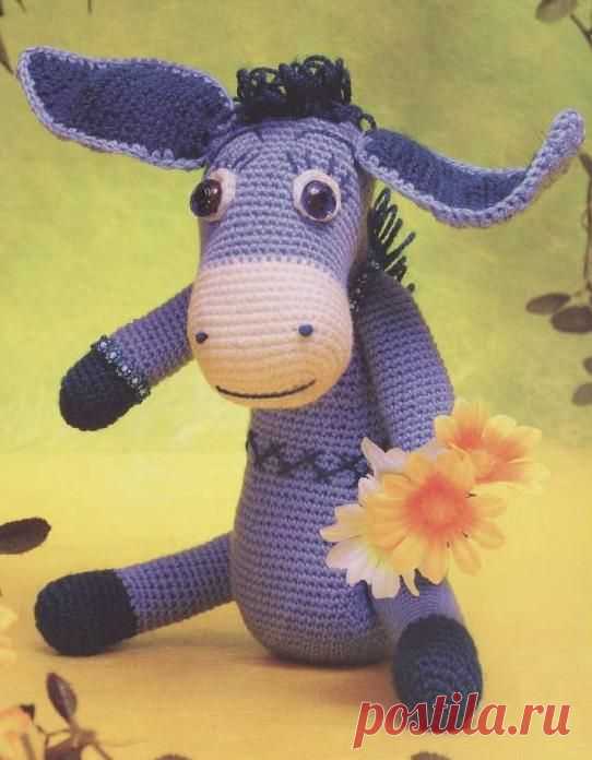 Игрушка "Ослица" крючком