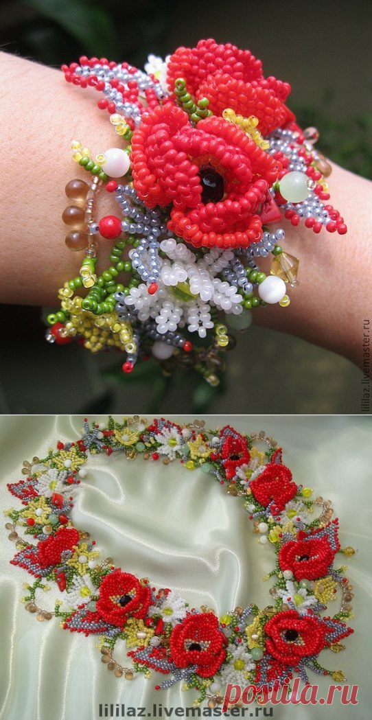 Яркое колье "Полевые цветы" — Сделай сам, идеи для творчества - DIY Ideas
