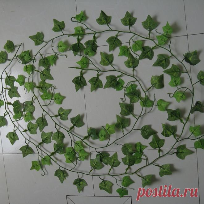 2.4 м искусственный плющ зеленый лист гирлянда растения лозы поддельные листва цветы домашнего декора пластиковый искусственный цветок из ротанга купить на AliExpress Alibaba Group