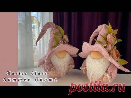 Scandinavian Summer Gnome Flower Hat pink easy gnome Master Class DIY