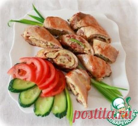 Мясной рулет с блинами - кулинарный рецепт