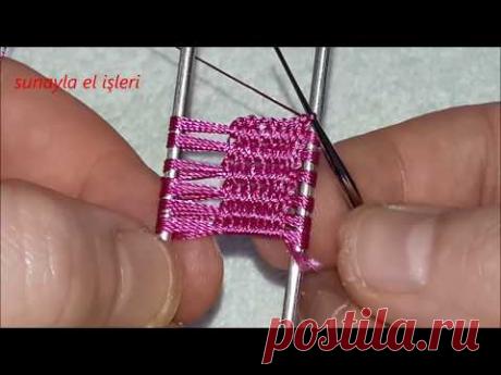 Çatal ile  süpürge oyası yapımı