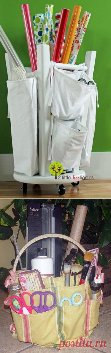 Рукодельные органайзеры: из ведра и перевернутого табурета:) Мастер-классы