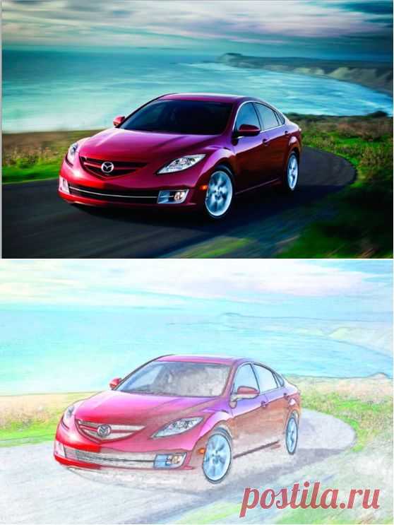 Цветная зарисовка из фото в фотошопе | Уроки фотошопа