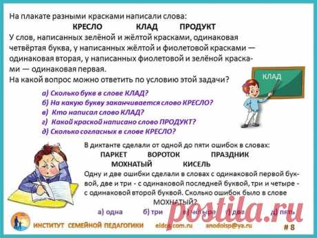 Задания на логику в 3 классе
#развивайся_3кл

Вкратце остановимся на тех приемах логического мышления, которыми в первую очередь должен овладеть ребенок в младшем школьном возрасте.

Показать полностью…