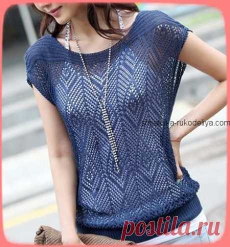 Топ из ажурных узором. Схемы для вязания топа спицами | Шкатулка рукоделия