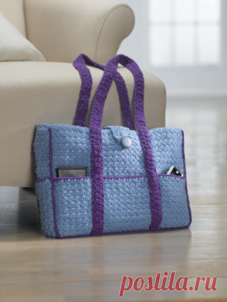 Свободный Образец Вязания Крючком HookedBags Восемь -Карманный Двухцветная Сумка Тотализатор : Лев Марка Пряжа Компании