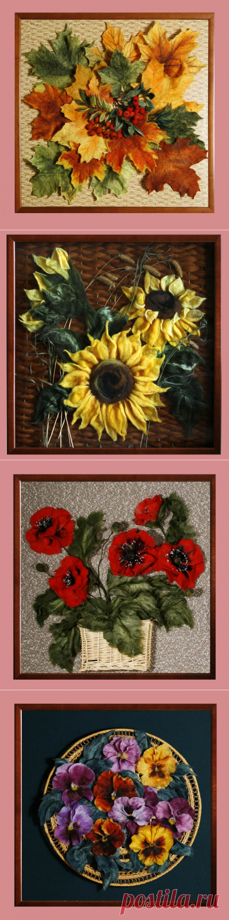 Объёмные картины из шерсти