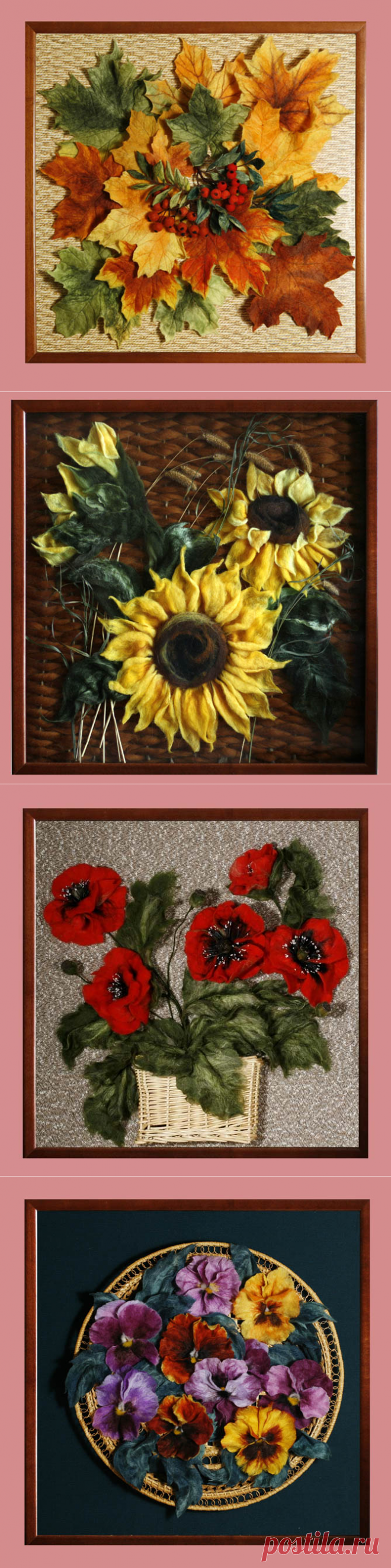 Объёмные картины из шерсти