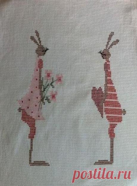 Схема вышивки крестиком - зайцы / Вышивание крестиком - схемы вышивки для начинающих, картинки / КлуКлу. Рукоделие - бисероплетение, квиллинг, вышивка крестом, вязание