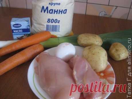 Куриный суп с манными клецками