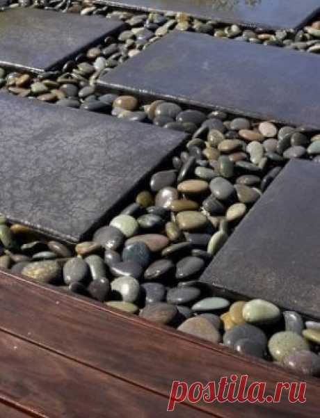 Варианты окантовки дорожек и газона