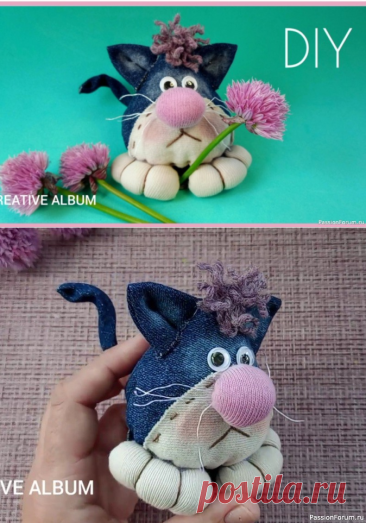 Котик из джинсовой ткани. МК https://rutube.ru/video/d40935c121ad8c316ea7b04f66e94679/ канал CREATIVE ALBUM