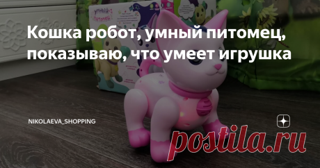 Кошка робот, умный питомец, показываю, что умеет игрушка