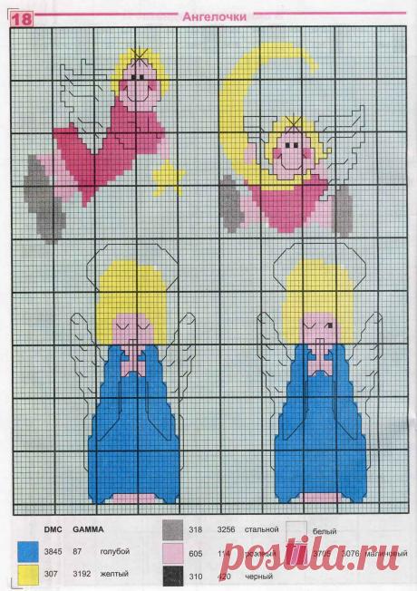 Ангелочки - Схема для вышивания крестиком - Схемы вышивки икон