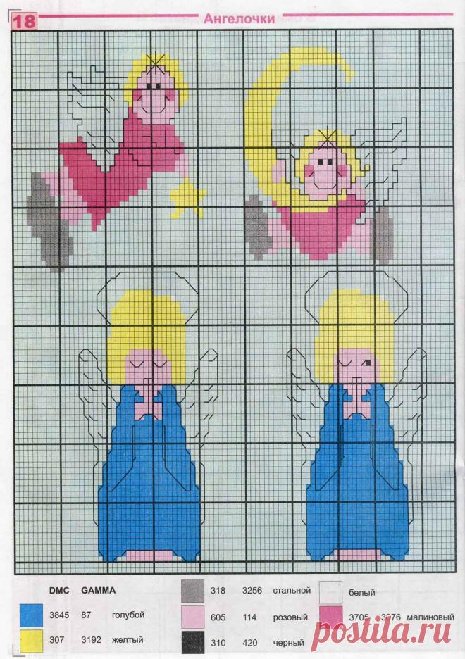 Ангелочки - Схема для вышивания крестиком - Схемы вышивки икон