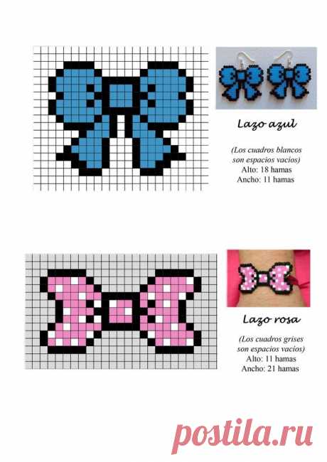 the instructions for how to make cross stitch bow brooches in pixel art style