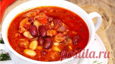 Томатный суп с красной фасолью и пряностями -