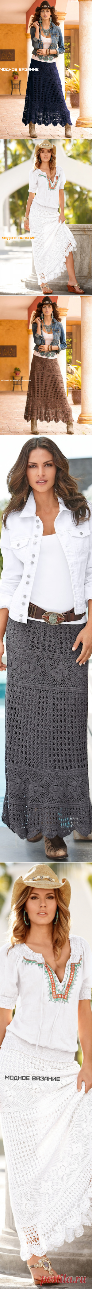 Шикарная юбка крючком в стиле *Бохо*
