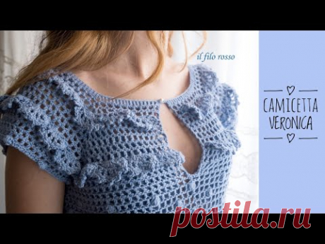 CAMICETTA UNCINETTO "VERONICA"  TOP DOWN - BLUSA CROCHET "VERONICA"