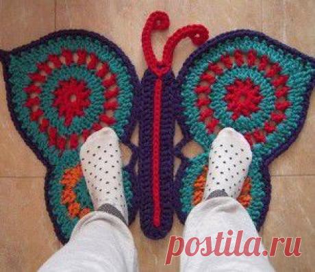 Коврик-бабочка крючком