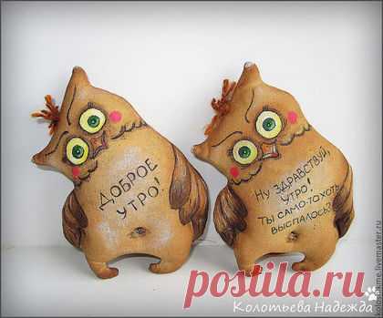 Купить Совушки - коричневый, совушки, сова, кофе, кофейный, корица, примитив, позитив, позитивный подарок