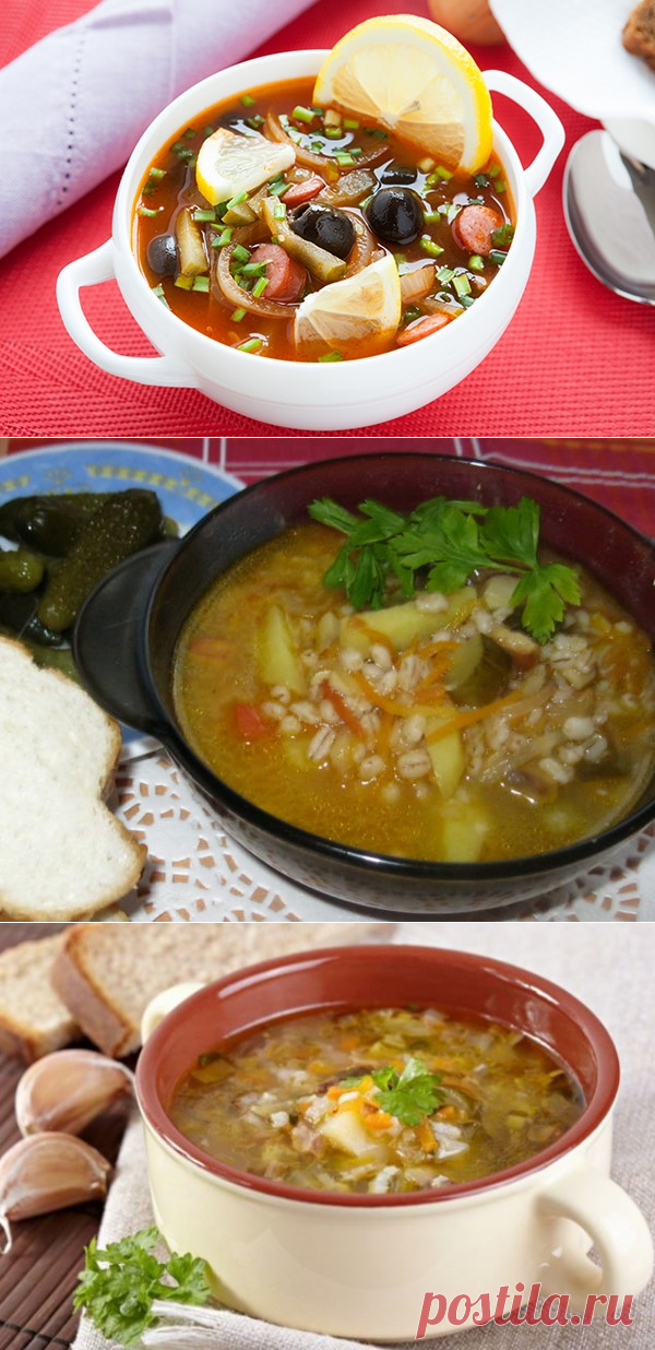 Суп с солеными огурцами (перловый, грибной): рецепты с фото