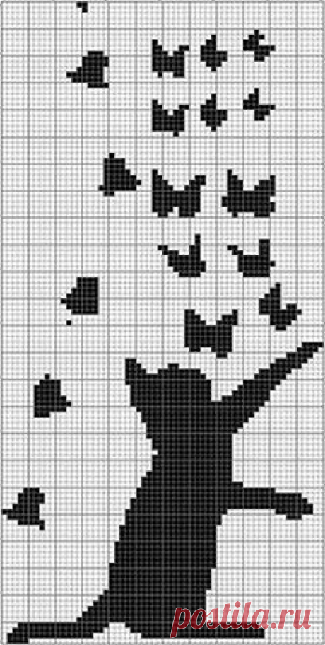 Подборка схем кошек для вязания спицами и крючком