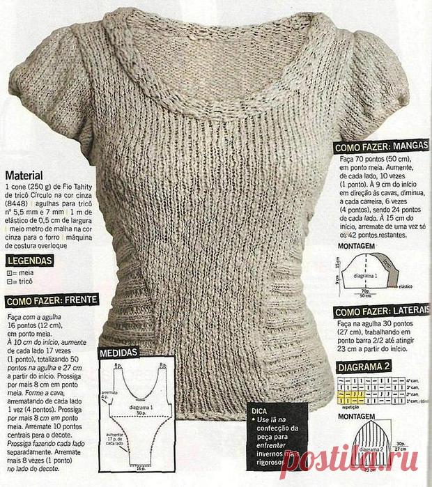КОФТОЧКА С БОКОВЫМИ ВСТАВКАМИ - Вязание - Страна Мам