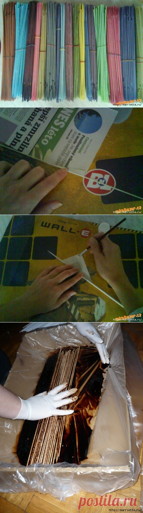 Как крутить и красить трубочки из газет