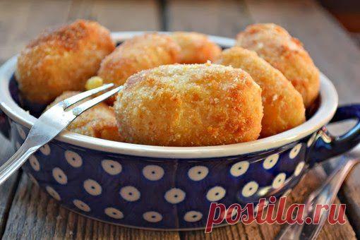 Шустрый повар.: Картофельные крокеты с сыром и грибами в духовке