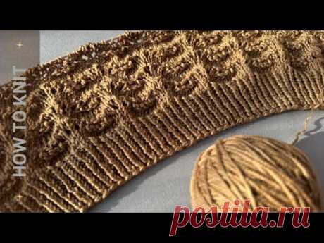 Волнистый узор спицами 🌊: классика для стильного пуловера из кашемира 🧶✨