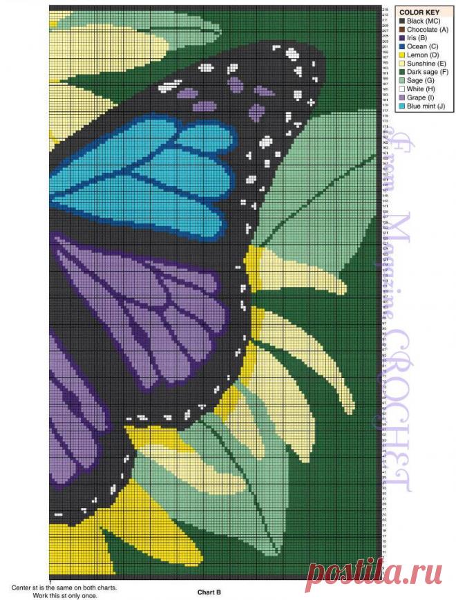 Плед "Бабочка" (крючок)